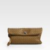 Bottega Veneta Small Woven Leather Messenger Bag in Brown (chene) - Lyst