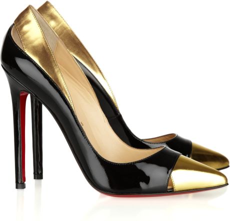 Christian Louboutin Duvette 120 Metallic and Patentleather Pumps in Black - Lyst