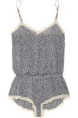 Eberjey Cats Meow Cotton-blend Playsuit