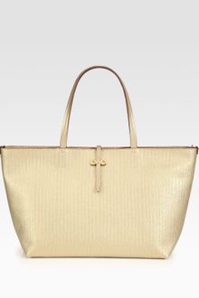 Ferragamo Metallic Leather Tote Bag - Lyst