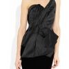 Marchesa Pleated Satin Bustier in Black - Lyst
