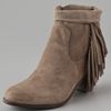 Sam Edelman Louie Fringe Booties in Beige (tan) - Lyst
