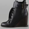 See By Chloé Laceup Wedge Bootie in Black - Lyst