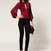 Asos Collection Asos Body with Deep V Slash & Pussy Bow Blouse in Black - Lyst