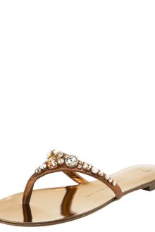 Giuseppe Zanotti Jeweled Flat Thong Sandal - Lyst