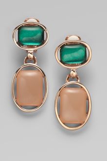 Oscar de la Renta Resin Cabochon Drop Earrings - Lyst