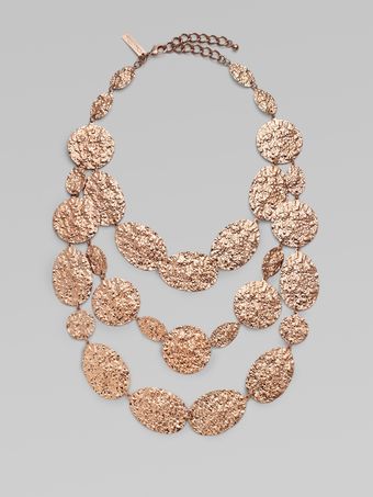 Oscar de la Renta Multi-row Textured Necklace - Lyst