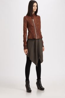 Rick Owens Raisin Leather Motorcycle Jacket - Lyst