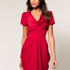 Asos Collection Asos Tulip Dress with Cowl Neck in Red (cerise) - Lyst