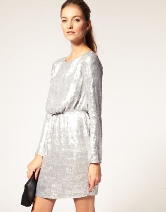 ASOS Collection Asos Sequin Dress with Long Sleeves - Lyst