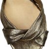 Jimmy Choo Greta Lamécovered Suede Sandals in Gold - Lyst