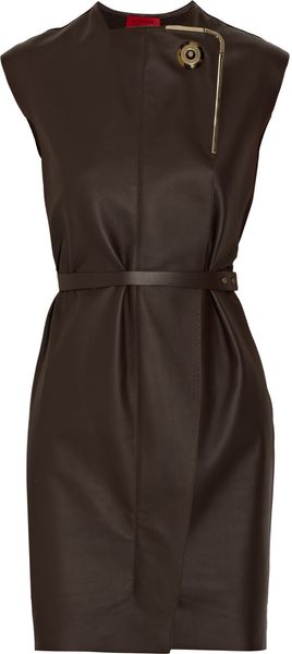  Belted Leather Dress 