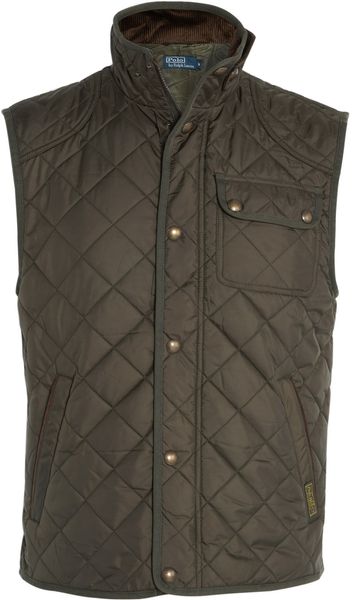 Polo Ralph Lauren Olive Sports Quilt Gilet in Green for Men (olive) - Lyst
