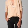 Vince Split Neck Blouse in Pink - Lyst