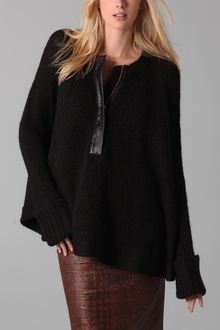 By Malene Birger Syhala Poncho with Leather Trim - Lyst