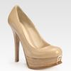 Fendi Sta Leather Platform Pumps in Beige - Lyst