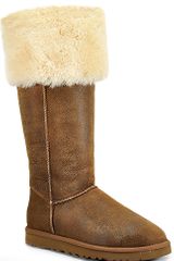 Ugg Bailey Button - Chestnut Suede Over The Knee Shearling Boot