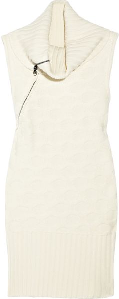 Versace Cowl-neck Wool Sweater Dress - Lyst