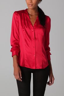 DKNY Button Thru Blouse with Pocket - Lyst