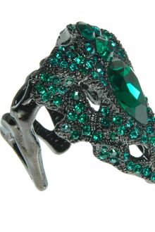 Roberto Cavalli Skull Snake Ring - Lyst