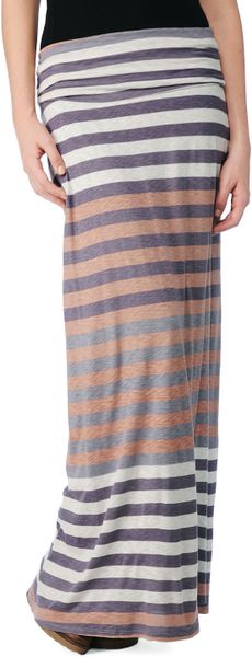 Splendid Gradient Stripe Maxi Skirt in Brown (pewter) - Lyst