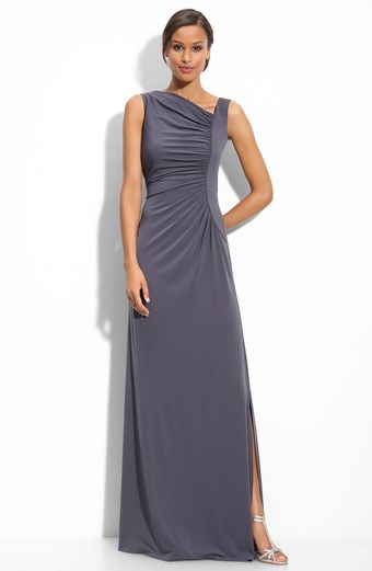 Calvin Klein Asymmetric Jersey Gown - Lyst
