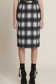 Adam Lippes Plaid Wool Pencil Skirt - Lyst