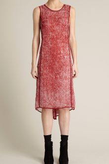 Adam Lippes Knee-length Button-back Dress in Crinkle Chiffon - Lyst