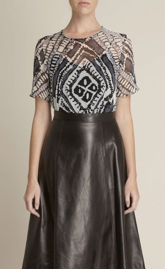 Adam Lippes Argyle Batik Silk Top - Lyst