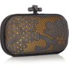Bottega Veneta Laceeffect Metal and Snakeskin Knot Clutch in Gold - Lyst