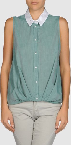 Boy By Band Of Outsiders Sleeveless Shirt in Green - Lyst