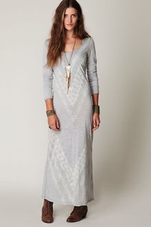 Free People We The Free Long Sleeve Graphic Maxi Dress - Lyst