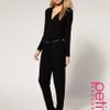 Asos Collection Exclusive Jumpsuit with Wrap Front  in Black - Lyst