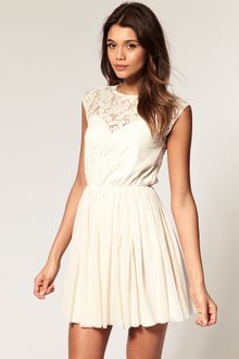 ASOS Collection Asos Skater Dress with Lace and Mesh - Lyst