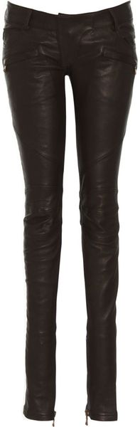 Balmain Leather Moto Pant - Lyst