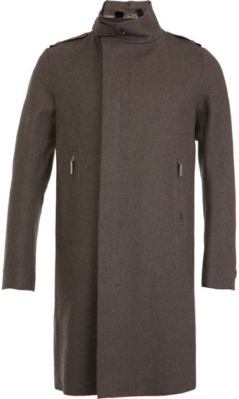 Costume National Funnel Neck Overcoat - Lyst