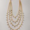 Elizabeth Cole Multistrand Swarovski Necklace in Gold (black) - Lyst