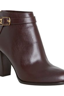 Fendi Brown Leather Buckle Detail Ankle Booties - Lyst