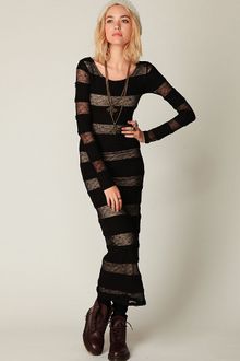 Free People Pieced Lace Long Sleeve Maxi - Lyst