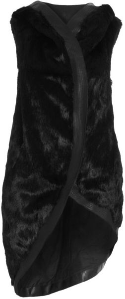 Helmut Lang Asymmetric Fur Vest - Lyst