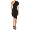 Lanvin Ruched Dress in Black - Lyst