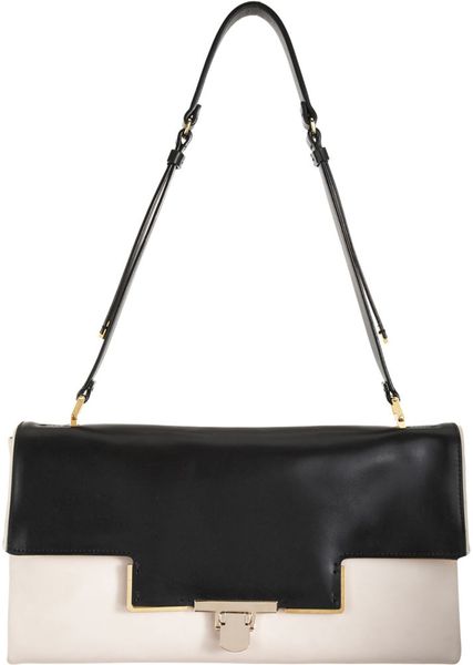 Lanvin Miss Sartorial Flap Pochette in Black (ivory) - Lyst