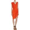 Lanvin Ruched Wrap Dress in Orange - Lyst