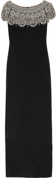  Embellished Silk-crepe Column Gown 