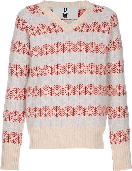 Peter Jensen Fair Isle Knit Jumper in Beige for Men (red) - Lyst