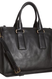 Prada Black Leather Convertible Tote Bag - Lyst