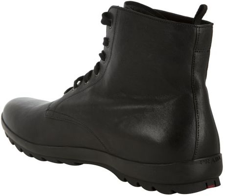 prada men's lace up boots