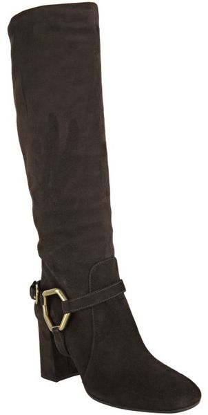  Ebony Suede Harness Riding Boots 