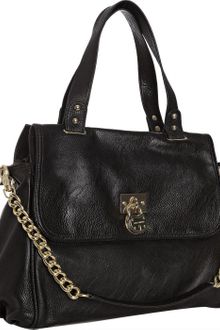 Steve Madden Black Faux Leather Byale Convertible Chain Strap Satchel - Lyst