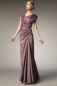 Tadashi Shoji Ruched Taffeta Gown - Lyst